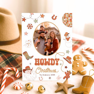 Hallo Western-Weihnachtsfoto Feiertagspostkarte