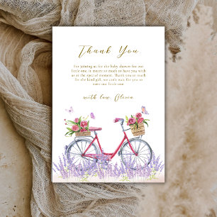 Hallo Wiesenrose Lavendel Fahrrad Babyparty Dankeskarte