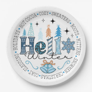 "Hallo" Willkommenes Weihnachtsessen Pappteller