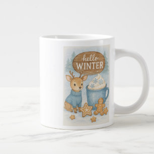 Hallo Winter.Cosy Reindeer, Hot Cocoa, Gingerbret Jumbo-Tasse