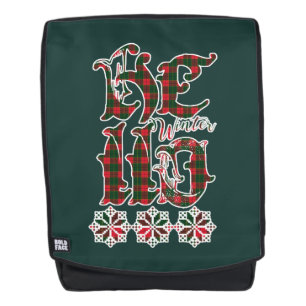 Hallo Winter Holiday Letters, Schottisches Muster Rucksack