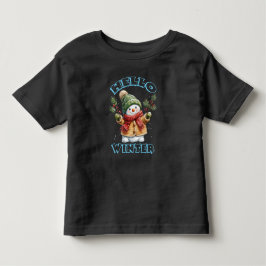 Hallo Winter Lustiger Schneemann Kleinkind T-shirt
