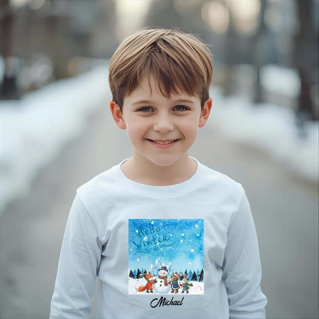 Hallo Winter Personalisierte Langarmshirts (Von Creator hochgeladen)