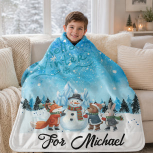 Hallo Winter Personalisierte Sherpa-Decke Sherpadecke