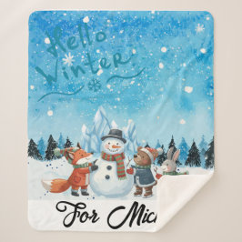 Hallo Winter Personalisierte Sherpa-Decke Sherpadecke
