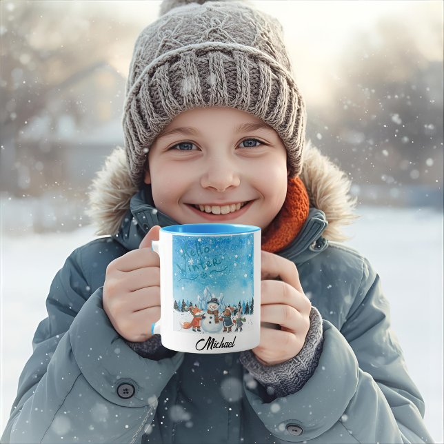 Hallo Winter Personalisierter Becher Tasse (Von Creator hochgeladen)