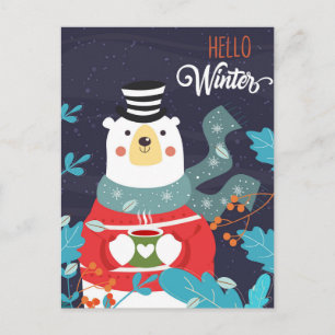 Hallo Winter Postkarte