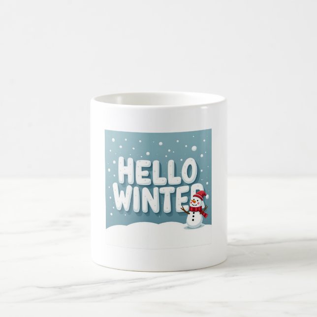 Hallo Winter Schneemann Tasse (Mittel)