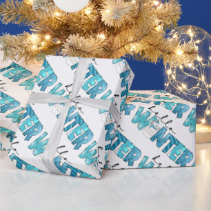 Hallo Winter Snowman Customize Geschenkpapier