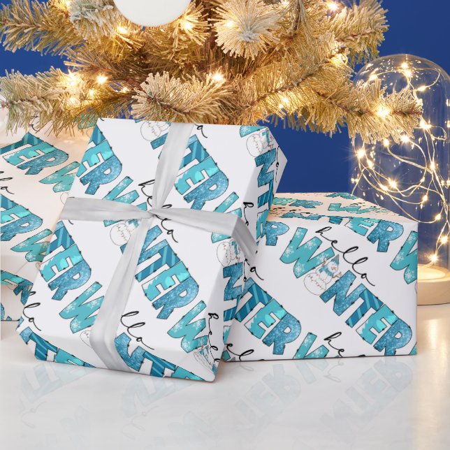 Hallo Winter Snowman Customize Geschenkpapier (Feiertage)