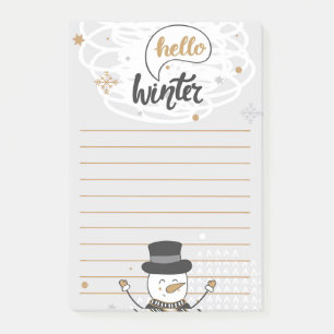 Hallo Winter Snowman Post-It Notes Klebezettel