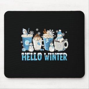 Hallo Winter Süße Gemütliche Kaffeeliebhaber Schne Mousepad