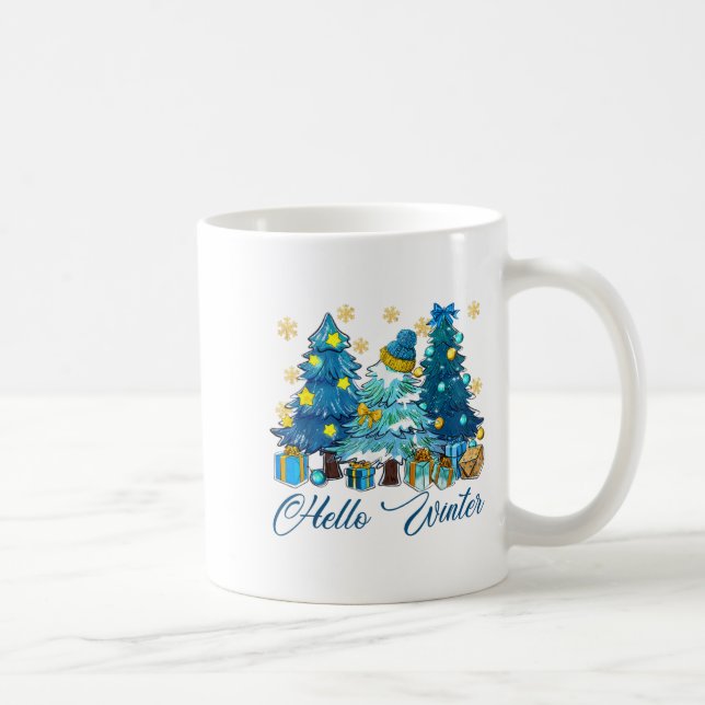 Hallo Winter Sweet Cosy Kaffeeliebhaber Snowman Ch Kaffeetasse (Rechts)