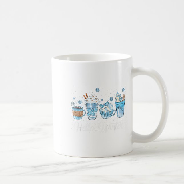 Hallo Winter Sweet Cosy Kaffeeliebhaber Snowman Ch Kaffeetasse (Rechts)