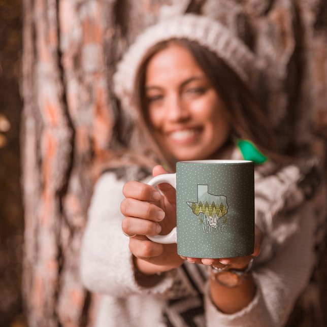 Hallo Winter Texas Forest Snow Szene Kaffeetasse (Von Creator hochgeladen)