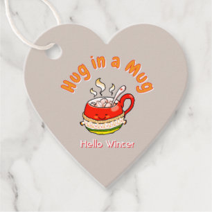 Hallo Winter Umarmung in einer Tasse Cozy Kawaii I Geschenkanhänger