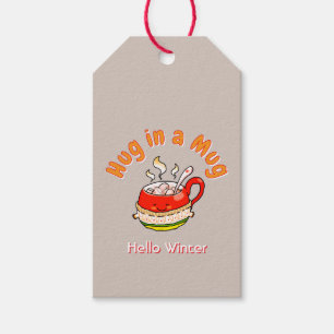 Hallo Winter Umarmung in einer Tasse Cozy Kawaii I Geschenkanhänger