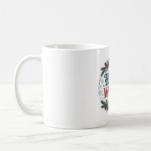 Hallo Winter Vintage Weihnachten Schneeflocken Kun Kaffeetasse