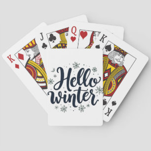 Hallo Winter Weihnachten Schneeflocken Wintersaiso Spielkarten