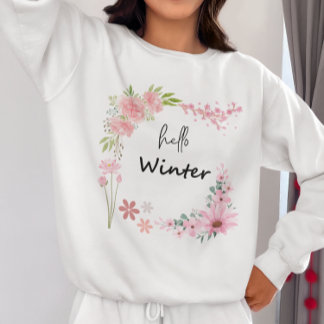 Hallo Winter Wildblume & Herbstleaves Sweatshirt
