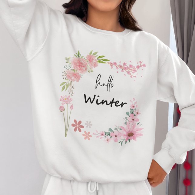 Hallo Winter Wildblume & Herbstleaves Sweatshirt (Von Creator hochgeladen)