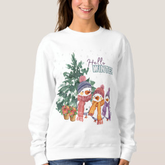 Hallo Winter Women's Sweatshirt Winter Birds