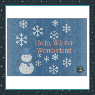 Hallo, Winter Wonderland Decorative Glass Schneidebrett