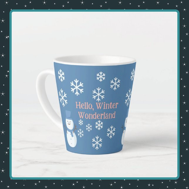 Hallo, Winter Wonderland Milchtasse (Hello, Winter Wonderland Latte Mug - 12 oz)