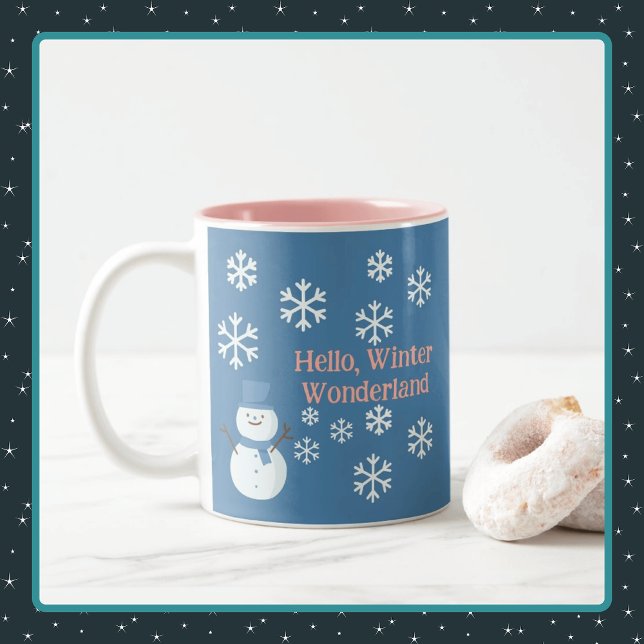 Hallo, Winter Wonderland Zweifarbige Tasse (Von Creator hochgeladen)
