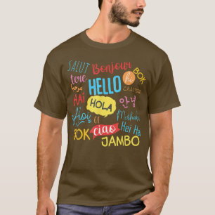 Hallo Wort in Sprachen Unterschiedliche Reise T T-Shirt