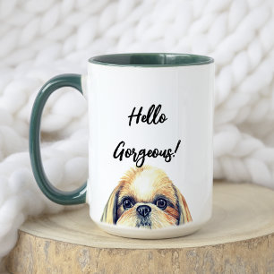 Hallo wunderschön!   Niedlich Watercolor Shih Tzu  Tasse
