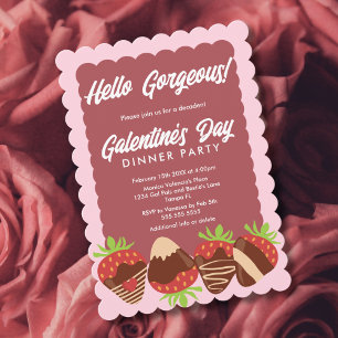 Hallo Wunderschöne Erdbeeren Galentine's Day Einladung