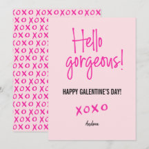 Hallo wunderschöne Valentinstag Xoxo pink Karte