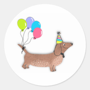 Hallo Wurst Hund Dackel Hund Liebhaber Schlüsselan Runder Aufkleber