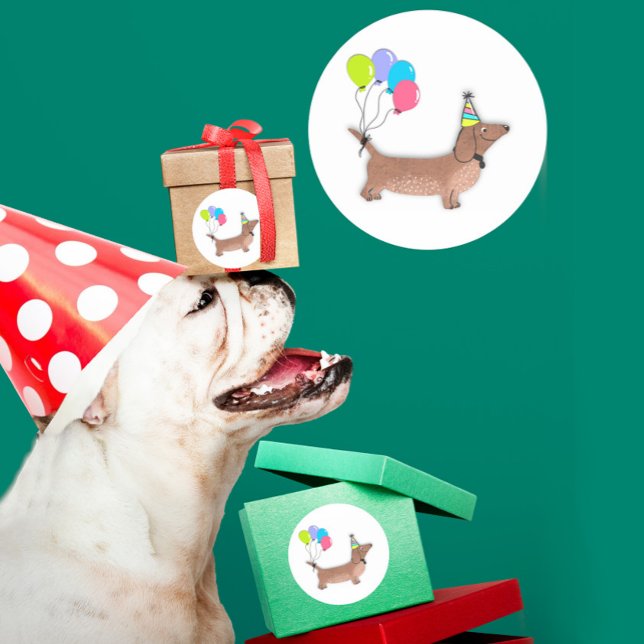 Hallo Wurst Hund Dackel Hund Liebhaber Schlüsselan Runder Aufkleber (Von Creator hochgeladen)