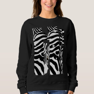 "Hallo" Zebra-schwarze/weiße Streifen abstraktes Sweatshirt