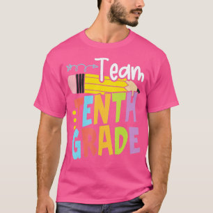 Hallo Zehnte Grad Glück ersten Tag der Schule zurü T-Shirt