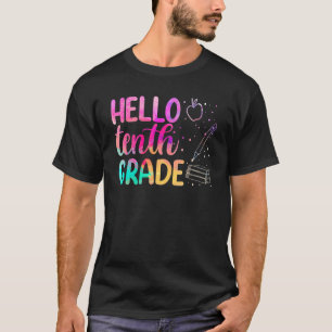 Hallo Zehnte Schulstufe zurück zum Schullehrer T-Shirt