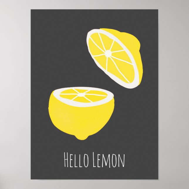 Hallo Zitrone moderne gelbe Frucht Poster (Vorne)