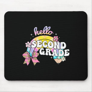 Hallo Zweite Klasse Bleistift Fliege Tiedye Zurück Mousepad