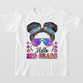 Hallo Zweite-Klasse-Coquette-Bow-Lehrerin Mädchen T-Shirt