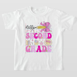 Hallo Zweite-Klasse-Coquette-Schleife-Lehrermädche T-Shirt