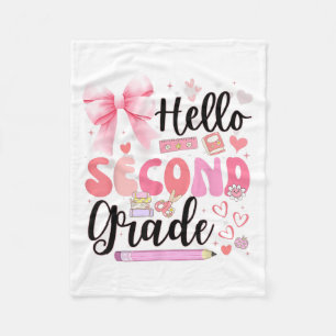 Hallo zweite Klasse ersten Tag der Schule Coquette Fleecedecke