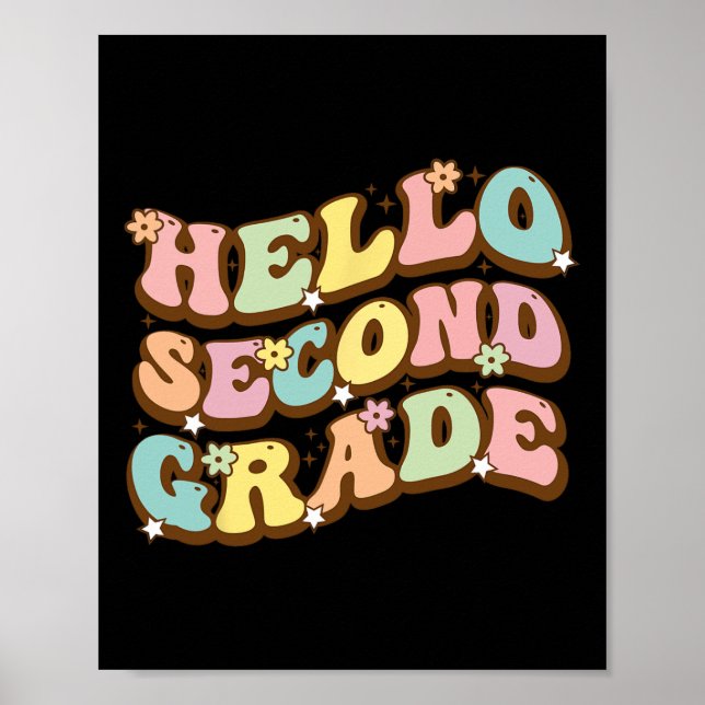 Hallo zweite Klasse für Lehrer Schüler Poster (Vorne)