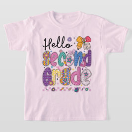 Hallo Zweite-Klasse-Kokette-Schleife-Lehrermädchen T-Shirt