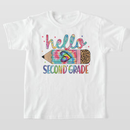 Hallo Zweite-Klasse-Kokette-Schleife-Lehrermädchen T-Shirt