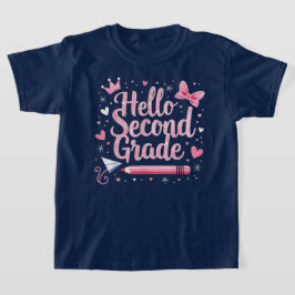 Hallo Zweite-Klasse-Kokette-Schleife-Lehrermädchen T-Shirt