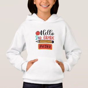 Hallo Zweite Klasse Personalisierter Spaß zum Star Hoodie