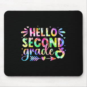 Hallo Zweite Klasse Regenbogen-Tie-Dye Zurück zur Mousepad
