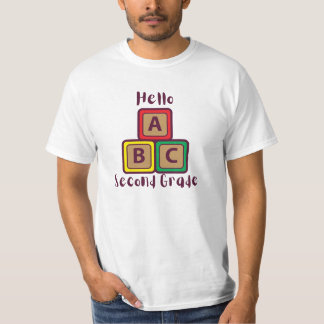 Hallo Zweite Klasse Süße ABC-Blöcke Zurück zur Sch T-Shirt